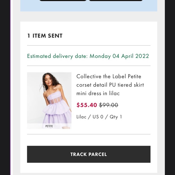 Lavender sheer corset puffy mini dress - Picture 2 of 2